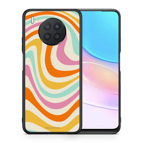 Θήκη Huawei Nova 8i / Honor 50 Lite Colourful Waves από τη Smartfits με σχέδιο στο πίσω μέρος και μαύρο περίβλημα | Huawei Nova 8i / Honor 50 Lite Colourful Waves case with colorful back and black bezels