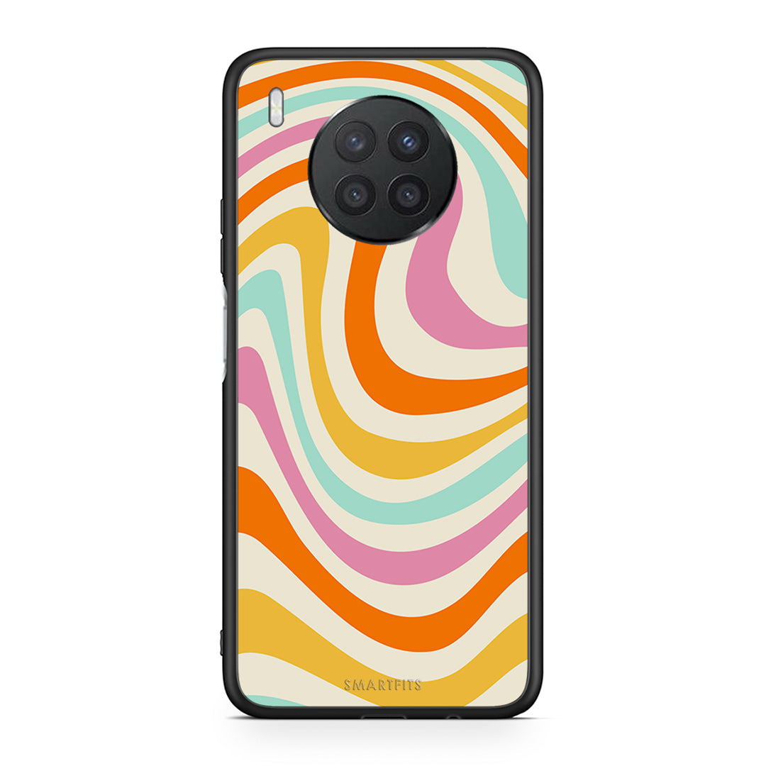Huawei Nova 8i / Honor 50 Lite Colourful Waves θήκη από τη Smartfits με σχέδιο στο πίσω μέρος και μαύρο περίβλημα | Smartphone case with colorful back and black bezels by Smartfits