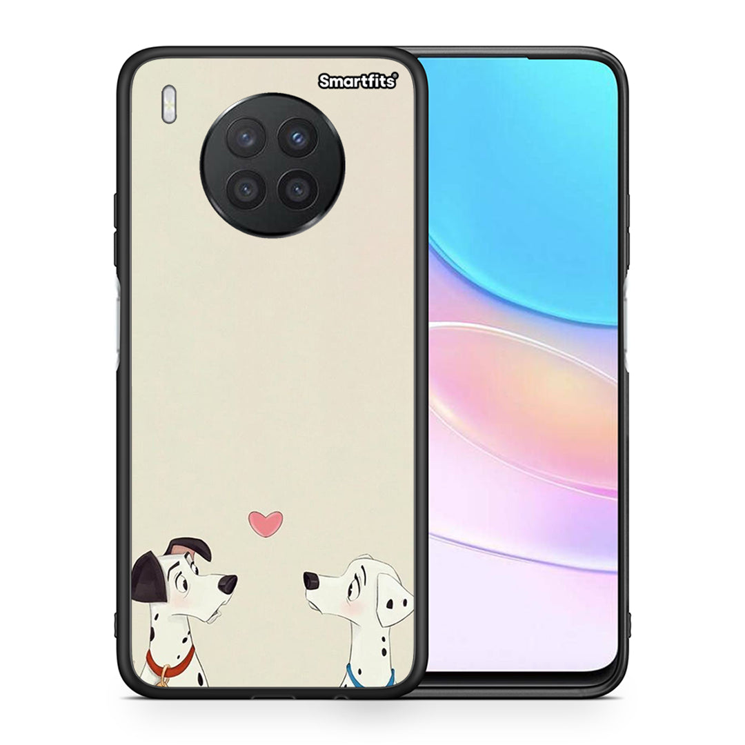 Θήκη Huawei Nova 8i / Honor 50 Lite Dalmatians Love από τη Smartfits με σχέδιο στο πίσω μέρος και μαύρο περίβλημα | Huawei Nova 8i / Honor 50 Lite Dalmatians Love case with colorful back and black bezels