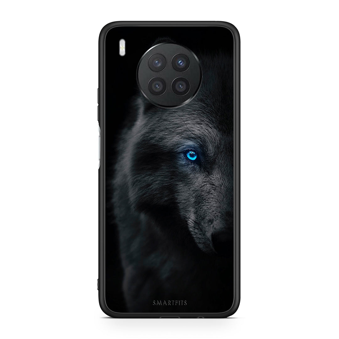 Huawei Nova 8i / Honor 50 Lite Dark Wolf θήκη από τη Smartfits με σχέδιο στο πίσω μέρος και μαύρο περίβλημα | Smartphone case with colorful back and black bezels by Smartfits
