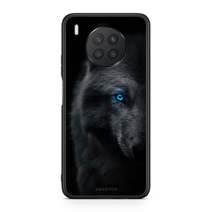 Huawei Nova 8i / Honor 50 Lite Dark Wolf θήκη από τη Smartfits με σχέδιο στο πίσω μέρος και μαύρο περίβλημα | Smartphone case with colorful back and black bezels by Smartfits