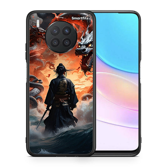 Θήκη Huawei Nova 8i / Honor 50 Lite Dragons Fight από τη Smartfits με σχέδιο στο πίσω μέρος και μαύρο περίβλημα | Huawei Nova 8i / Honor 50 Lite Dragons Fight case with colorful back and black bezels