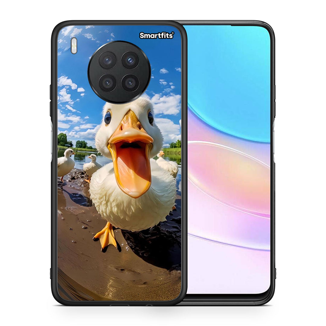 Θήκη Huawei Nova 8i / Honor 50 Lite Duck Face από τη Smartfits με σχέδιο στο πίσω μέρος και μαύρο περίβλημα | Huawei Nova 8i / Honor 50 Lite Duck Face case with colorful back and black bezels