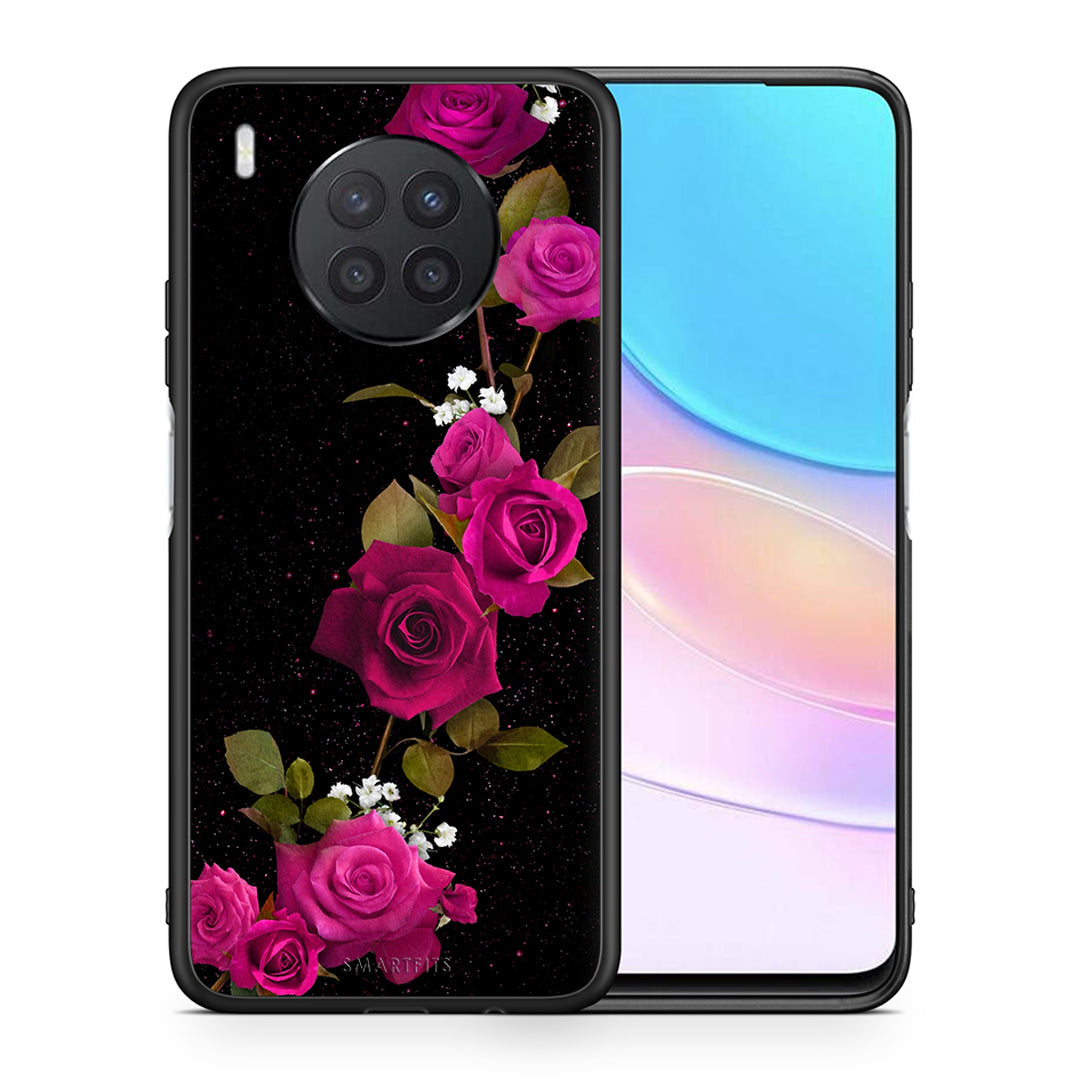 Θήκη Huawei Nova 8i / Honor 50 Lite Red Roses Flower από τη Smartfits με σχέδιο στο πίσω μέρος και μαύρο περίβλημα | Huawei Nova 8i / Honor 50 Lite Red Roses Flower case with colorful back and black bezels