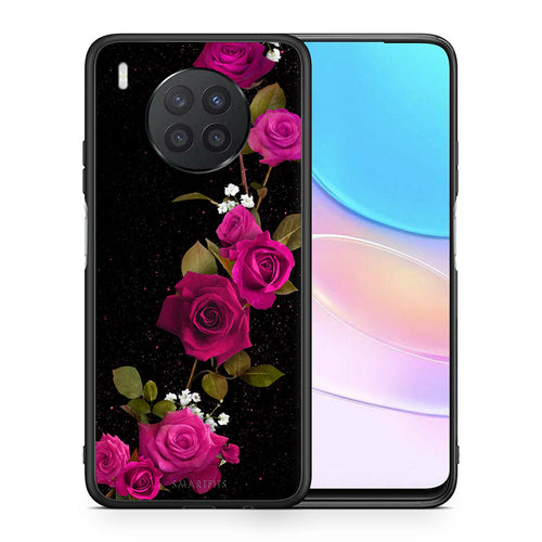 Θήκη Huawei Nova 8i / Honor 50 Lite Red Roses Flower από τη Smartfits με σχέδιο στο πίσω μέρος και μαύρο περίβλημα | Huawei Nova 8i / Honor 50 Lite Red Roses Flower case with colorful back and black bezels