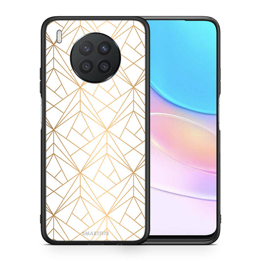 Θήκη Huawei Nova 8i / Honor 50 Lite Luxury White Geometric από τη Smartfits με σχέδιο στο πίσω μέρος και μαύρο περίβλημα | Huawei Nova 8i / Honor 50 Lite Luxury White Geometric case with colorful back and black bezels