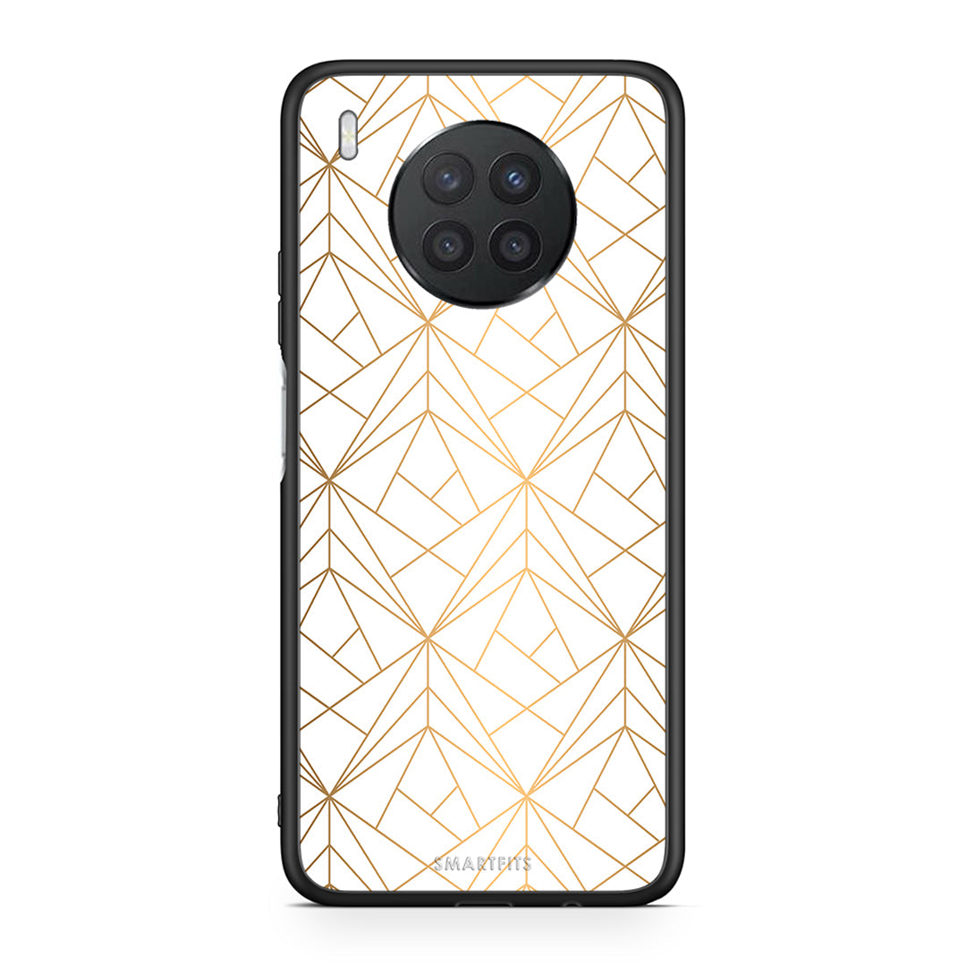 111 - Huawei Nova 8i / Honor 50 Lite Luxury White Geometric case, cover, bumper