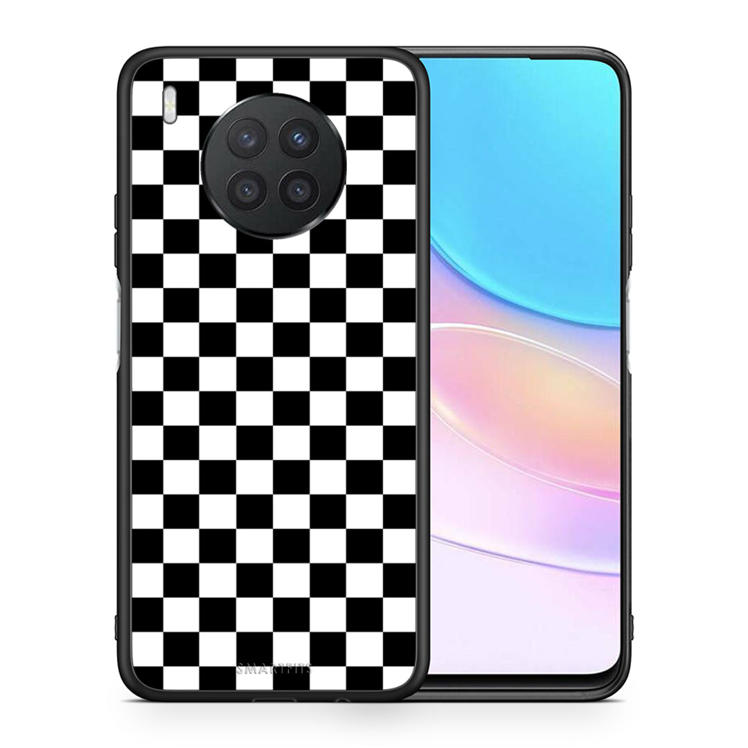 Θήκη Huawei Nova 8i / Honor 50 Lite Squares Geometric από τη Smartfits με σχέδιο στο πίσω μέρος και μαύρο περίβλημα | Huawei Nova 8i / Honor 50 Lite Squares Geometric case with colorful back and black bezels