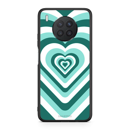 Huawei Nova 8i / Honor 50 Lite Green Hearts θήκη από τη Smartfits με σχέδιο στο πίσω μέρος και μαύρο περίβλημα | Smartphone case with colorful back and black bezels by Smartfits