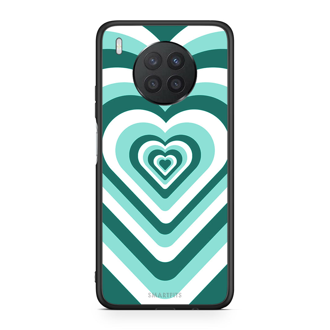 Huawei Nova 8i / Honor 50 Lite Green Hearts θήκη από τη Smartfits με σχέδιο στο πίσω μέρος και μαύρο περίβλημα | Smartphone case with colorful back and black bezels by Smartfits