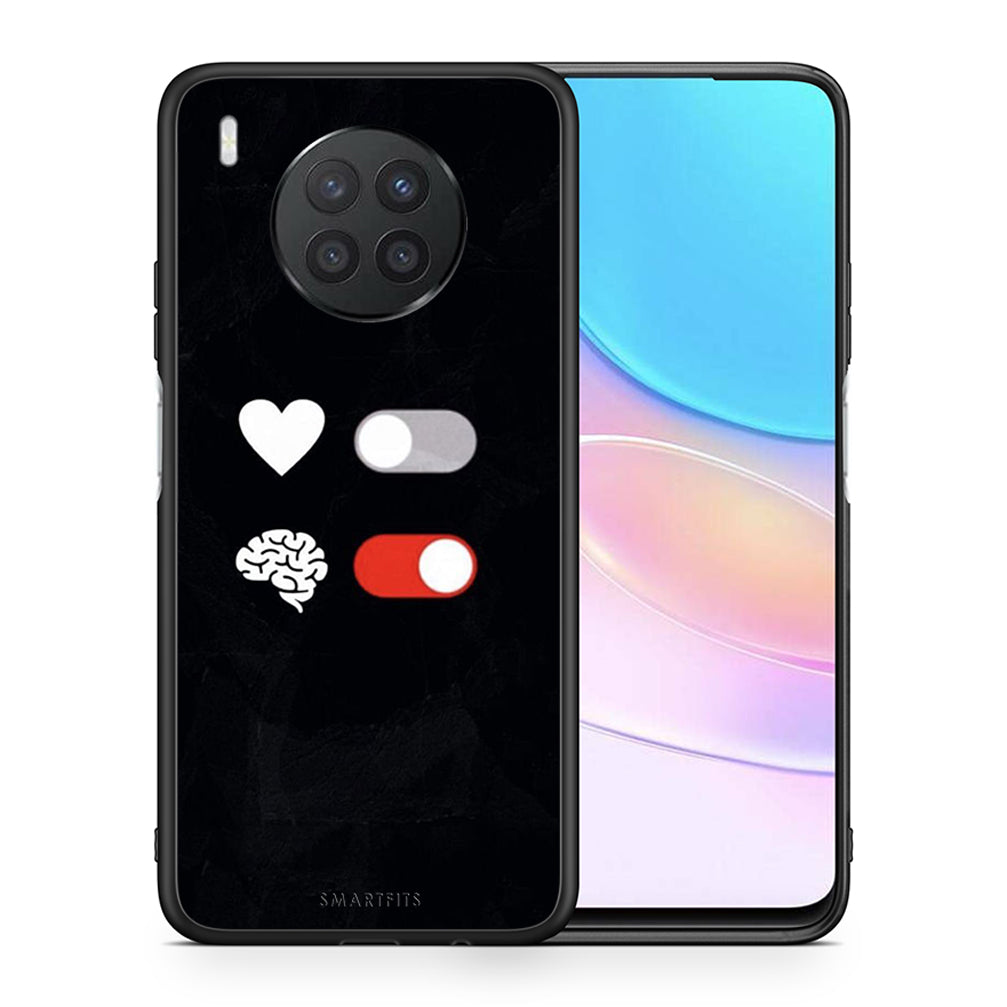 Θήκη Αγίου Βαλεντίνου Huawei Nova 8i / Honor 50 Lite Heart Vs Brain από τη Smartfits με σχέδιο στο πίσω μέρος και μαύρο περίβλημα | Huawei Nova 8i / Honor 50 Lite Heart Vs Brain case with colorful back and black bezels