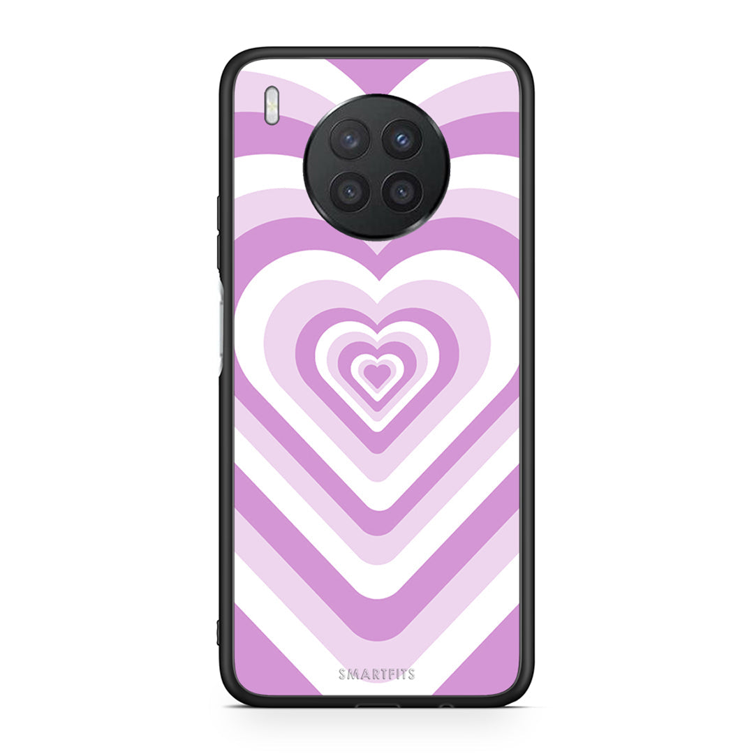 Huawei Nova 8i / Honor 50 Lite Lilac Hearts θήκη από τη Smartfits με σχέδιο στο πίσω μέρος και μαύρο περίβλημα | Smartphone case with colorful back and black bezels by Smartfits