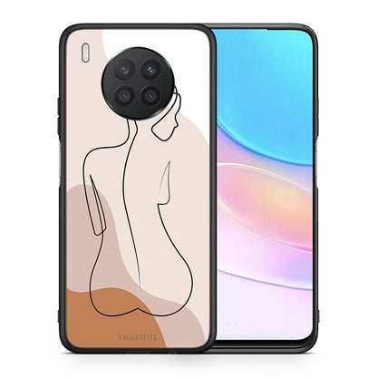 Θήκη Huawei Nova 8i / Honor 50 Lite LineArt Woman από τη Smartfits με σχέδιο στο πίσω μέρος και μαύρο περίβλημα | Huawei Nova 8i / Honor 50 Lite LineArt Woman case with colorful back and black bezels