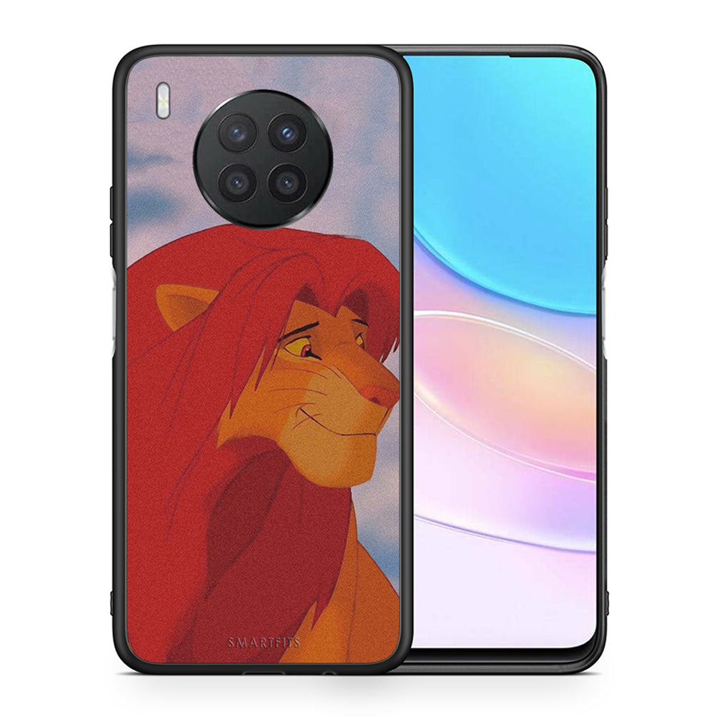 Θήκη Αγίου Βαλεντίνου Huawei Nova 8i / Honor 50 Lite Lion Love 1 από τη Smartfits με σχέδιο στο πίσω μέρος και μαύρο περίβλημα | Huawei Nova 8i / Honor 50 Lite Lion Love 1 case with colorful back and black bezels
