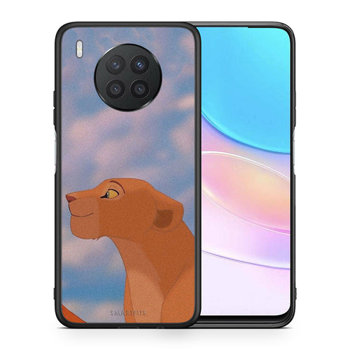 Θήκη Αγίου Βαλεντίνου Huawei Nova 8i / Honor 50 Lite Lion Love 2 από τη Smartfits με σχέδιο στο πίσω μέρος και μαύρο περίβλημα | Huawei Nova 8i / Honor 50 Lite Lion Love 2 case with colorful back and black bezels