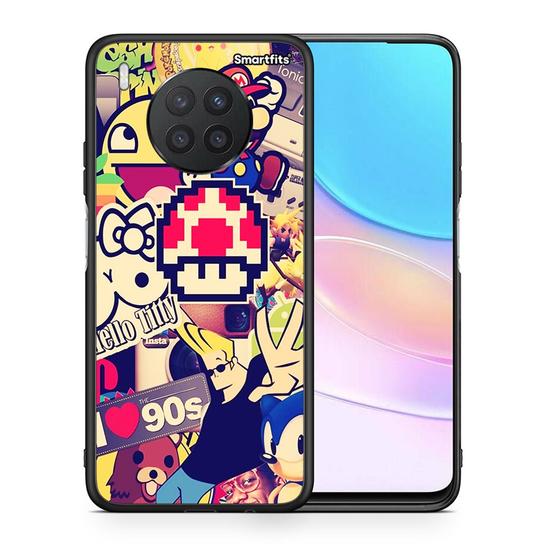 Θήκη Huawei Nova 8i / Honor 50 Lite Love The 90s από τη Smartfits με σχέδιο στο πίσω μέρος και μαύρο περίβλημα | Huawei Nova 8i / Honor 50 Lite Love The 90s case with colorful back and black bezels