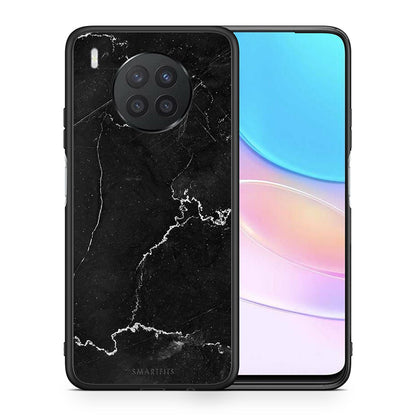 Θήκη Huawei Nova 8i / Honor 50 Lite Marble Black από τη Smartfits με σχέδιο στο πίσω μέρος και μαύρο περίβλημα | Huawei Nova 8i / Honor 50 Lite Marble Black case with colorful back and black bezels