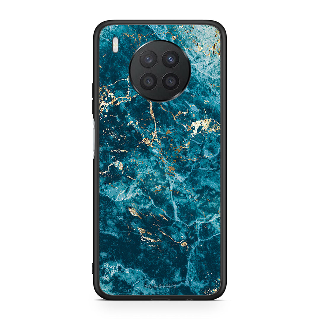 Huawei Nova 8i / Honor 50 Lite Marble Blue θήκη από τη Smartfits με σχέδιο στο πίσω μέρος και μαύρο περίβλημα | Smartphone case with colorful back and black bezels by Smartfits