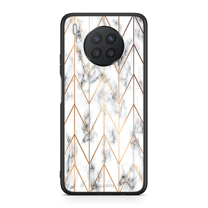 44 - Huawei Nova 8i / Honor 50 Lite Gold Geometric Marble case, cover, bumper