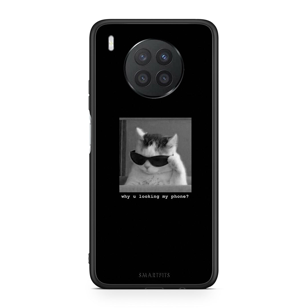 Huawei Nova 8i / Honor 50 Lite Meme Cat θήκη από τη Smartfits με σχέδιο στο πίσω μέρος και μαύρο περίβλημα | Smartphone case with colorful back and black bezels by Smartfits