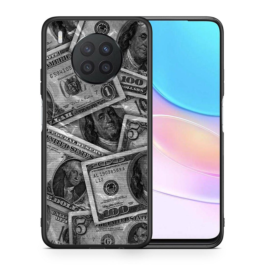 Θήκη Huawei Nova 8i / Honor 50 Lite Money Dollars από τη Smartfits με σχέδιο στο πίσω μέρος και μαύρο περίβλημα | Huawei Nova 8i / Honor 50 Lite Money Dollars case with colorful back and black bezels