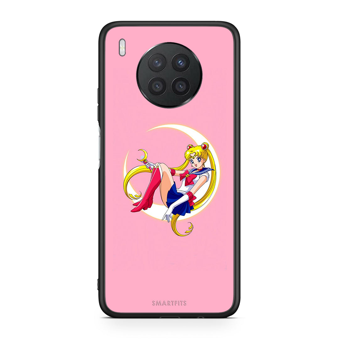 Huawei Nova 8i / Honor 50 Lite Moon Girl θήκη από τη Smartfits με σχέδιο στο πίσω μέρος και μαύρο περίβλημα | Smartphone case with colorful back and black bezels by Smartfits