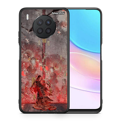 Θήκη Huawei Nova 8i / Honor 50 Lite Nezuko Kamado από τη Smartfits με σχέδιο στο πίσω μέρος και μαύρο περίβλημα | Huawei Nova 8i / Honor 50 Lite Nezuko Kamado case with colorful back and black bezels