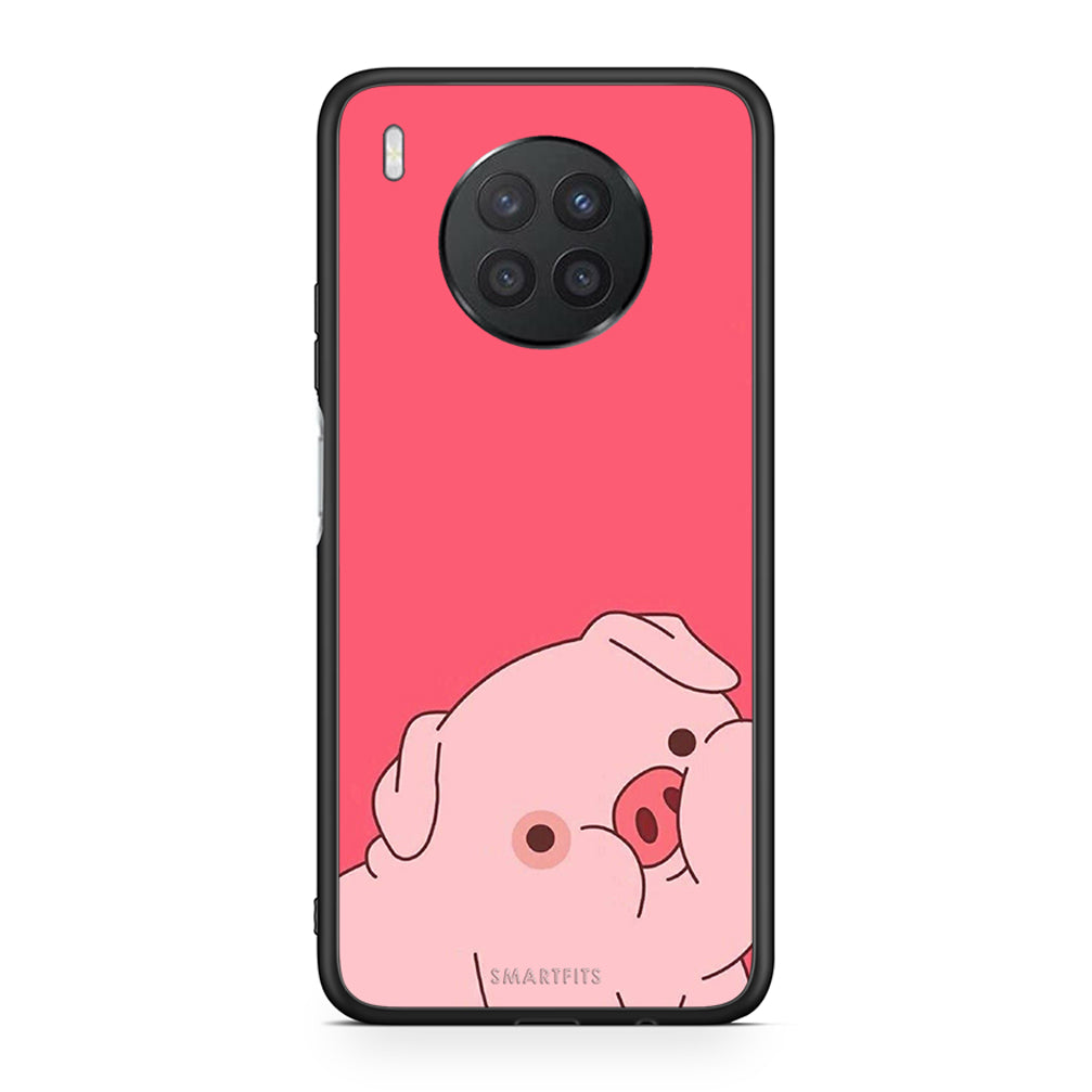 Huawei Nova 8i / Honor 50 Lite Pig Love 1 Θήκη Αγίου Βαλεντίνου από τη Smartfits με σχέδιο στο πίσω μέρος και μαύρο περίβλημα | Smartphone case with colorful back and black bezels by Smartfits