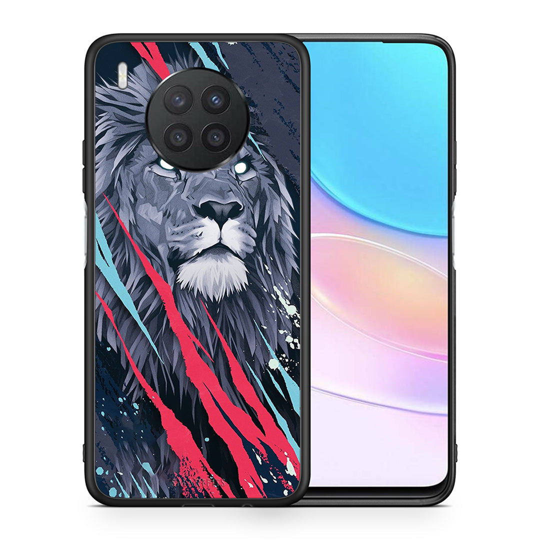 Θήκη Huawei Nova 8i / Honor 50 Lite Lion Designer PopArt από τη Smartfits με σχέδιο στο πίσω μέρος και μαύρο περίβλημα | Huawei Nova 8i / Honor 50 Lite Lion Designer PopArt case with colorful back and black bezels