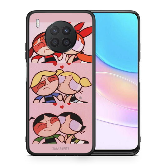 Θήκη Αγίου Βαλεντίνου Huawei Nova 8i / Honor 50 Lite Puff Love από τη Smartfits με σχέδιο στο πίσω μέρος και μαύρο περίβλημα | Huawei Nova 8i / Honor 50 Lite Puff Love case with colorful back and black bezels