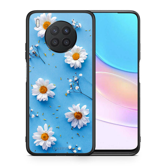 Θήκη Huawei Nova 8i / Honor 50 Lite Real Daisies από τη Smartfits με σχέδιο στο πίσω μέρος και μαύρο περίβλημα | Huawei Nova 8i / Honor 50 Lite Real Daisies case with colorful back and black bezels