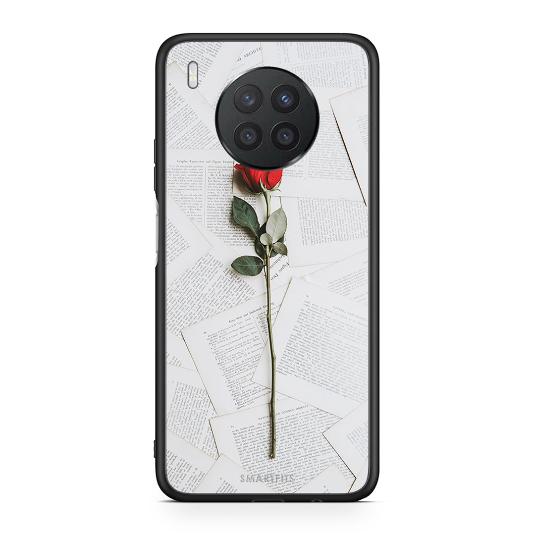 Huawei Nova 8i / Honor 50 Lite Red Rose θήκη από τη Smartfits με σχέδιο στο πίσω μέρος και μαύρο περίβλημα | Smartphone case with colorful back and black bezels by Smartfits