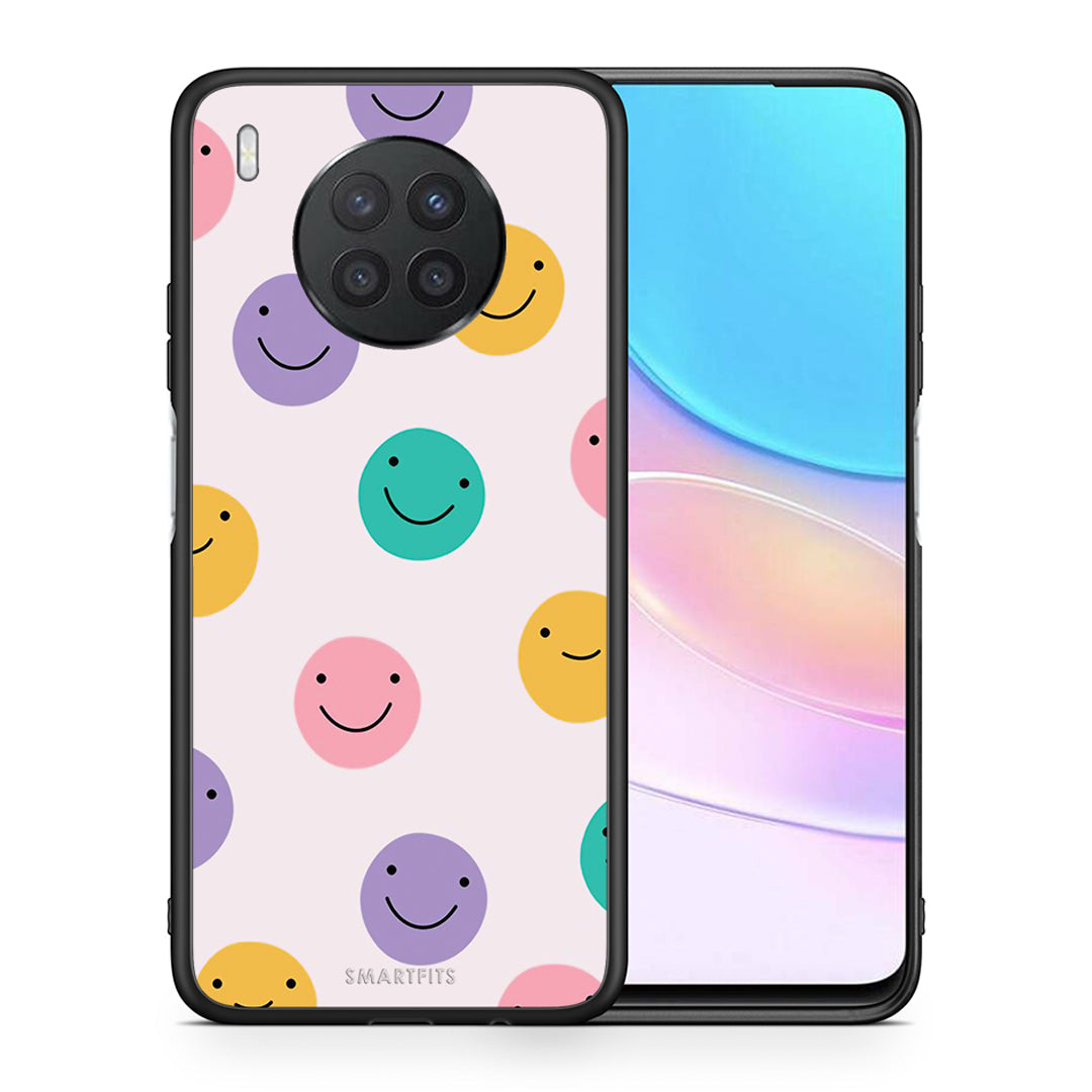Θήκη Huawei Nova 8i / Honor 50 Lite Smiley Faces από τη Smartfits με σχέδιο στο πίσω μέρος και μαύρο περίβλημα | Huawei Nova 8i / Honor 50 Lite Smiley Faces case with colorful back and black bezels