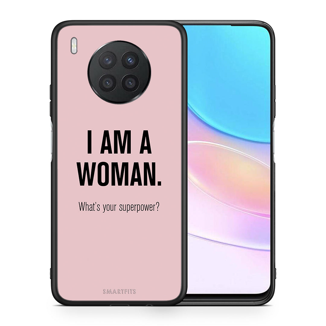 Θήκη Huawei Nova 8i / Honor 50 Lite Superpower Woman από τη Smartfits με σχέδιο στο πίσω μέρος και μαύρο περίβλημα | Huawei Nova 8i / Honor 50 Lite Superpower Woman case with colorful back and black bezels