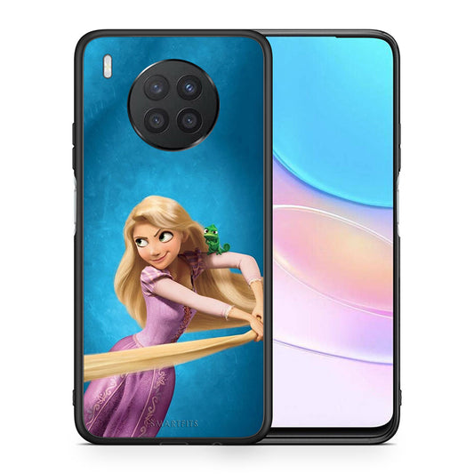 Θήκη Αγίου Βαλεντίνου Huawei Nova 8i / Honor 50 Lite Tangled 2 από τη Smartfits με σχέδιο στο πίσω μέρος και μαύρο περίβλημα | Huawei Nova 8i / Honor 50 Lite Tangled 2 case with colorful back and black bezels