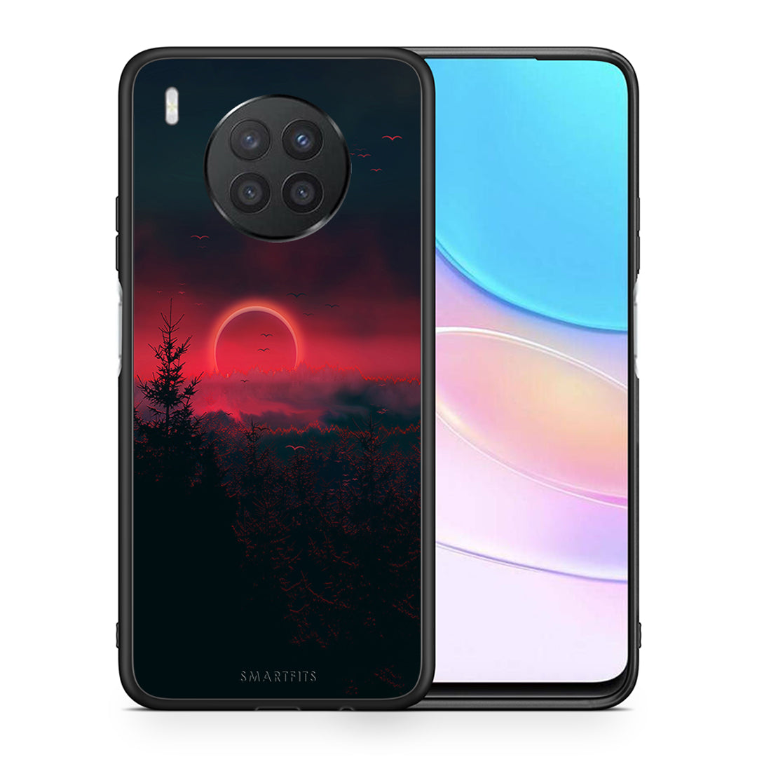 Θήκη Huawei Nova 8i / Honor 50 Lite Sunset Tropic από τη Smartfits με σχέδιο στο πίσω μέρος και μαύρο περίβλημα | Huawei Nova 8i / Honor 50 Lite Sunset Tropic case with colorful back and black bezels