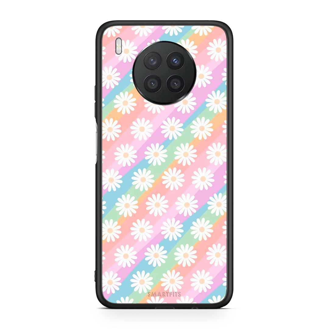 Huawei Nova 8i / Honor 50 Lite White Daisies θήκη από τη Smartfits με σχέδιο στο πίσω μέρος και μαύρο περίβλημα | Smartphone case with colorful back and black bezels by Smartfits