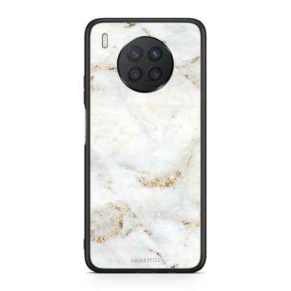 Huawei Nova 8i / Honor 50 Lite White Gold Marble θήκη από τη Smartfits με σχέδιο στο πίσω μέρος και μαύρο περίβλημα | Smartphone case with colorful back and black bezels by Smartfits