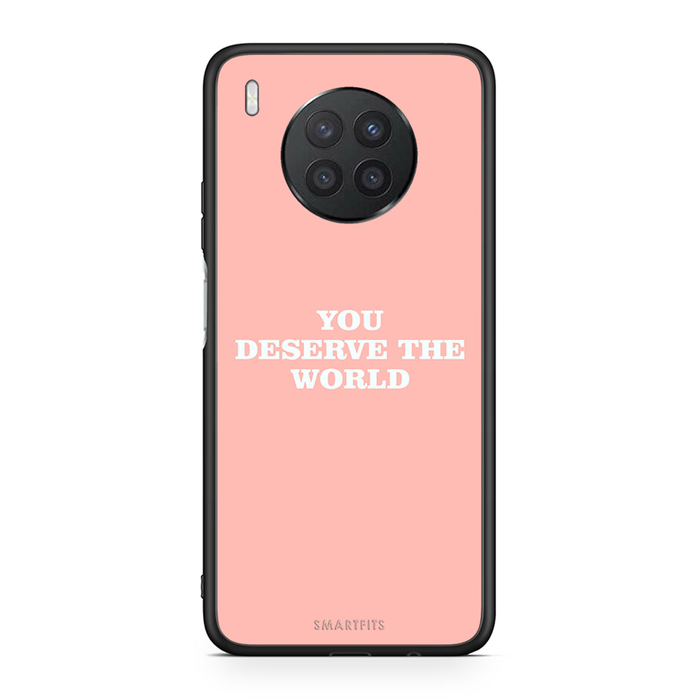 Huawei Nova 8i / Honor 50 Lite You Deserve The World Θήκη Αγίου Βαλεντίνου από τη Smartfits με σχέδιο στο πίσω μέρος και μαύρο περίβλημα | Smartphone case with colorful back and black bezels by Smartfits