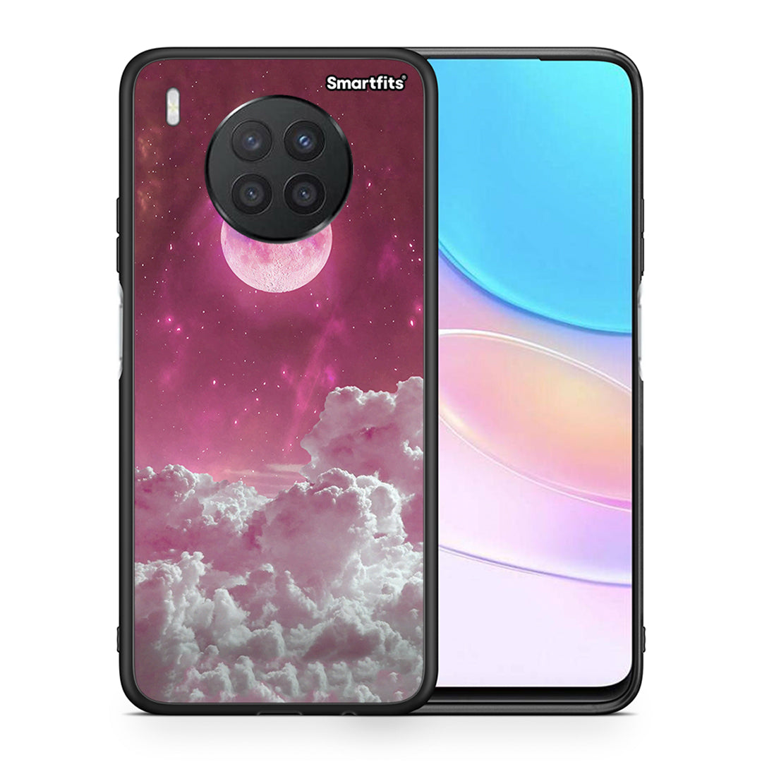 Θήκη Huawei Nova 8i / Honor 50 Lite Pink Moon από τη Smartfits με σχέδιο στο πίσω μέρος και μαύρο περίβλημα | Huawei Nova 8i / Honor 50 Lite Pink Moon case with colorful back and black bezels
