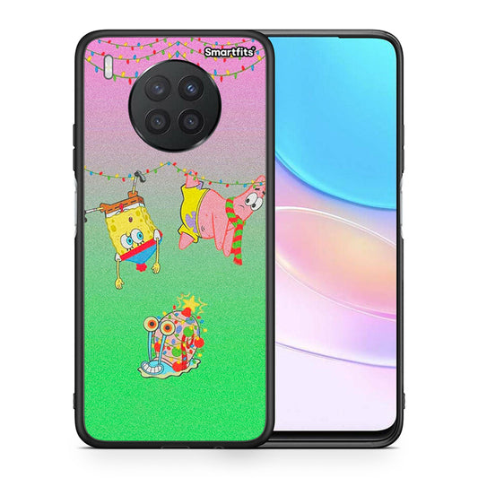 Θήκη Huawei Nova 8i / Honor 50 Lite Xmas Lights από τη Smartfits με σχέδιο στο πίσω μέρος και μαύρο περίβλημα | Huawei Nova 8i / Honor 50 Lite Xmas Lights case with colorful back and black bezels