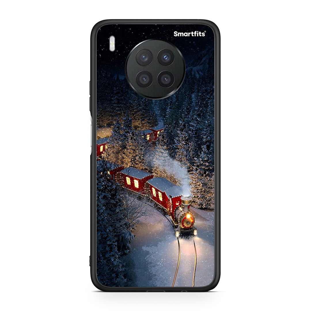 Huawei Nova 8i / Honor 50 Lite Xmas Train θήκη από τη Smartfits με σχέδιο στο πίσω μέρος και μαύρο περίβλημα | Smartphone case with colorful back and black bezels by Smartfits