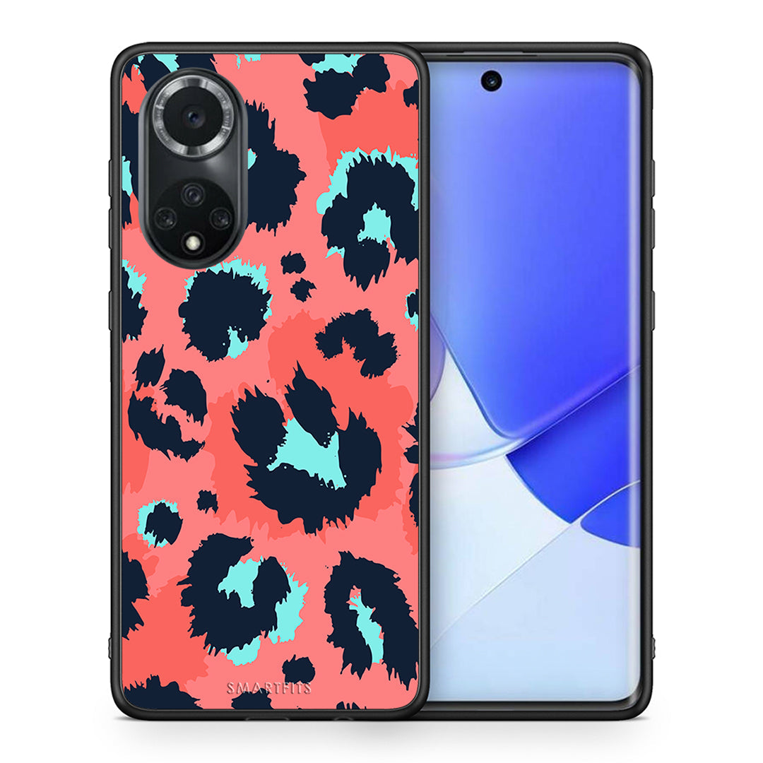 Θήκη Huawei Nova 9/Honor 50 Pink Leopard Animal από τη Smartfits με σχέδιο στο πίσω μέρος και μαύρο περίβλημα | Huawei Nova 9/Honor 50 Pink Leopard Animal case with colorful back and black bezels