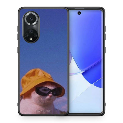 Θήκη Huawei Nova 9/Honor 50 Cat Diva από τη Smartfits με σχέδιο στο πίσω μέρος και μαύρο περίβλημα | Huawei Nova 9/Honor 50 Cat Diva case with colorful back and black bezels