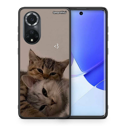 Θήκη Huawei Nova 9 / Honor 50 Cats In Love από τη Smartfits με σχέδιο στο πίσω μέρος και μαύρο περίβλημα | Huawei Nova 9 / Honor 50 Cats In Love case with colorful back and black bezels
