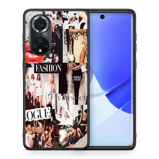 Θήκη Αγίου Βαλεντίνου Huawei Nova 9 / Honor 50 Collage Fashion από τη Smartfits με σχέδιο στο πίσω μέρος και μαύρο περίβλημα | Huawei Nova 9 / Honor 50 Collage Fashion case with colorful back and black bezels