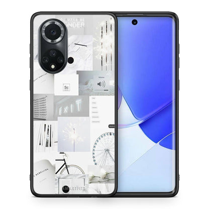 Θήκη Αγίου Βαλεντίνου Huawei Nova 9 / Honor 50 Collage Make Me Wonder από τη Smartfits με σχέδιο στο πίσω μέρος και μαύρο περίβλημα | Huawei Nova 9 / Honor 50 Collage Make Me Wonder case with colorful back and black bezels