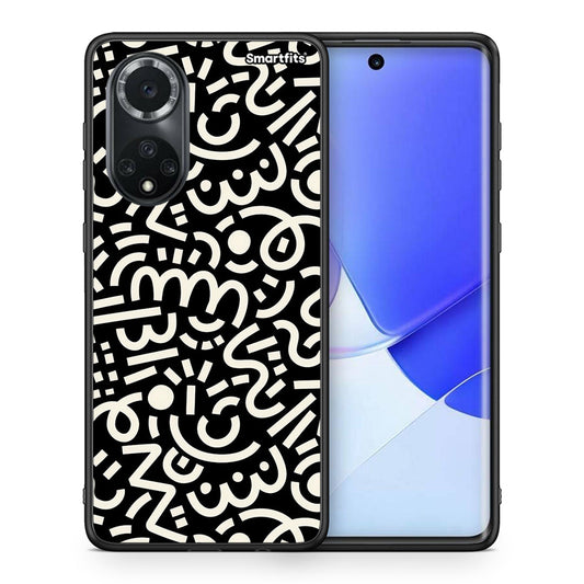 Θήκη Huawei Nova 9 / Honor 50 Doodle Art από τη Smartfits με σχέδιο στο πίσω μέρος και μαύρο περίβλημα | Huawei Nova 9 / Honor 50 Doodle Art case with colorful back and black bezels