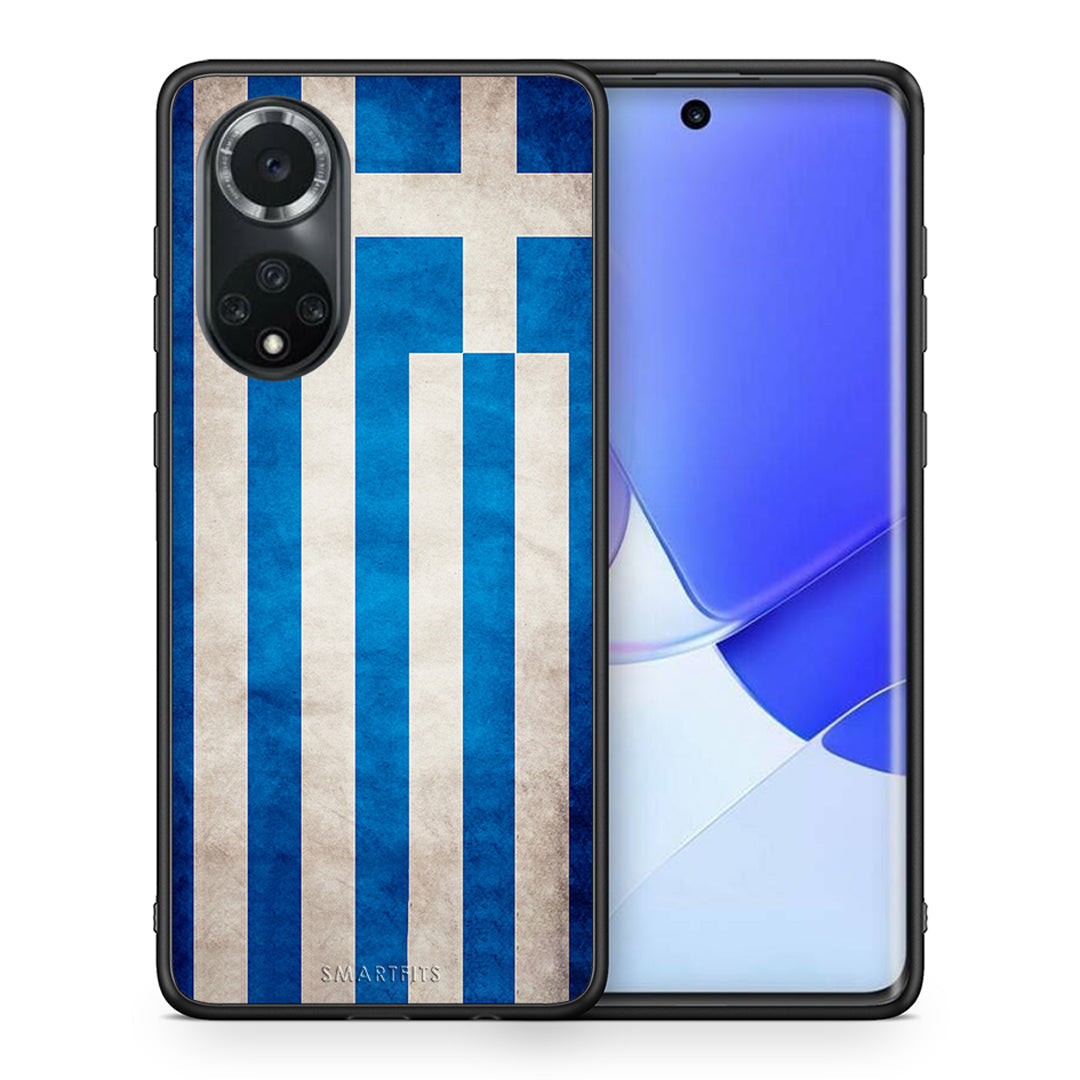 Θήκη Huawei Nova 9/Honor 50 Greek Flag από τη Smartfits με σχέδιο στο πίσω μέρος και μαύρο περίβλημα | Huawei Nova 9/Honor 50 Greek Flag case with colorful back and black bezels