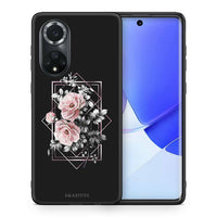 Thumbnail for Θήκη Huawei Nova 9/Honor 50 Frame Flower από τη Smartfits με σχέδιο στο πίσω μέρος και μαύρο περίβλημα | Huawei Nova 9/Honor 50 Frame Flower case with colorful back and black bezels